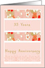 Anniversary Card for the 35th Year, Peach with Flowers card