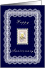 Flowers and Lace Anniversary Card for Cousin & Wife. card