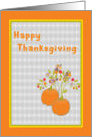 Thanksgiving Card with Pumpkins and Flowers card