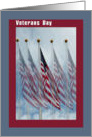 Veterans Day with 5 Flags, Thank You card