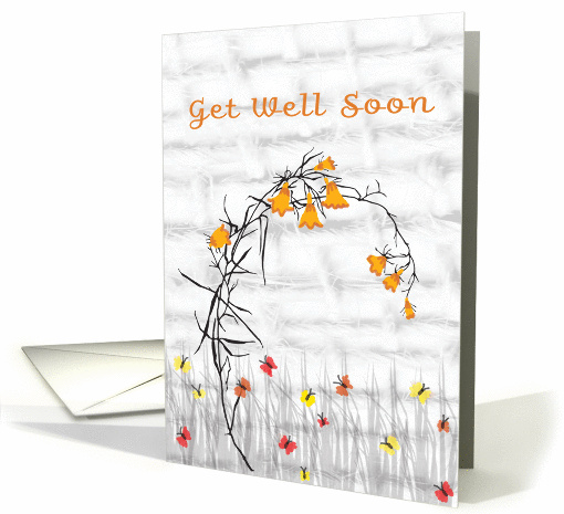 Get Well for Someone with Broken Toe, Flowers & Butterflies card