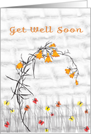 Get Well for Someone with Broken Toe, Flowers & Butterflies card