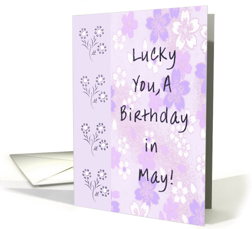 May Birthday card in Lavender with Flowers card (1018655)