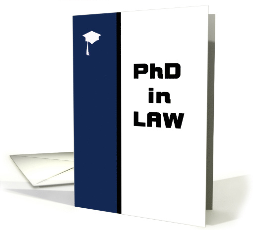 College Graduation, PhD in Law, Purple and White card (1033323)