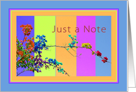 Note Card, Blank and Colorful with Flowers card
