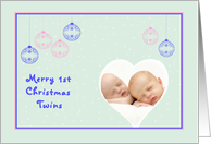 Christmas Card, 1st Christmas, Twins, Add Your Own Photo card