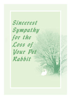 Sympathy Card for Pet Rabbit