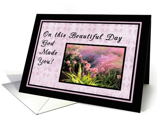 Birthday Card with Pink Orchids card (1117260)