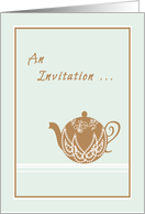 Invitation to Tea with Designer Tea Pot card