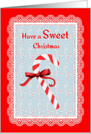 Christmas Card with Candy Cane & Digital Lace card