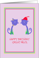 Happy 14th Birthday Great Niece with Designer Cats card