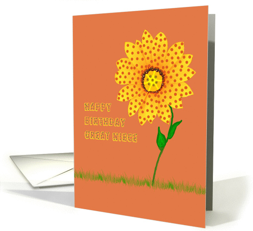 Happy 14th Birthday Great Niece with Polka Dot Daisy card (1219408)