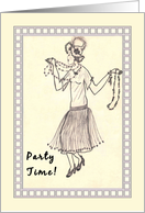 Dyngus Day with Hand Drawn Charleston Party Girl card