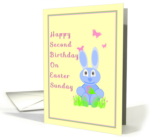 Second Birthday on Easter Sunday with Bunny card (1245228)