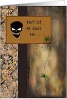 Halloween with Spiders and Skeleton card