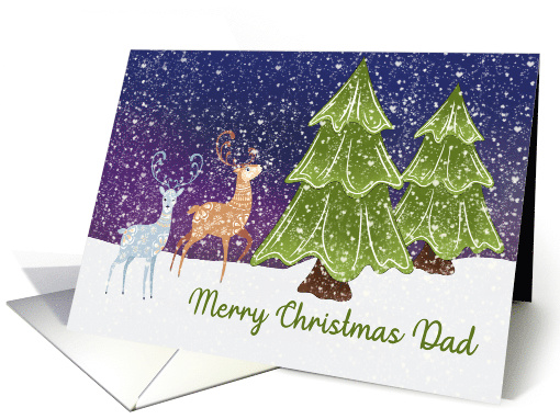 Christmas for Dad with Deer & Moose card (1332126)