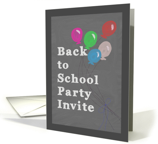 Back to School Party Invite, Chalkboard Design card (1370494)