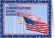 Congratulations Marine Graduate Three Flags card