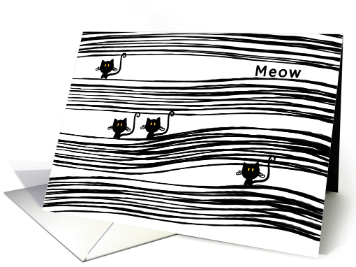 Blank Note Card, Comical Cats card (1403312)