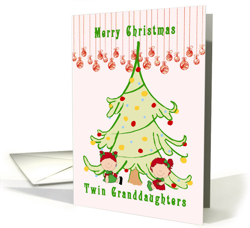 Christmas Twin Granddaughters from Grandparents card (1404866)