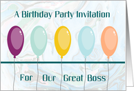 Office Birthday Party for Boss card