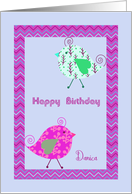 Birthday for Danica with Cute Designer Birds card