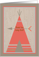 Summer Camp Thank You Staff with Tent & Arrow card