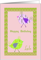 Birthday for Laela with Two Cute Designer Birds card