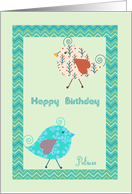 Birthday for Any Name with Two Cute Designer Birds card
