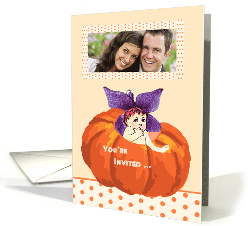 Halloween Baby Shower Invitation add Your Photo card (1447242)