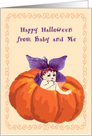 Halloween from Baby and Me with Baby & Pumpkin card