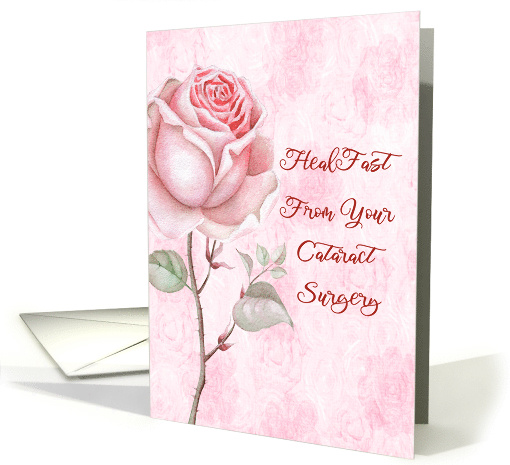 Cataract Surgery with Large Pink Rose card (1472992)