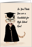 8th Grade Graduation with Cat Cap & Gown card