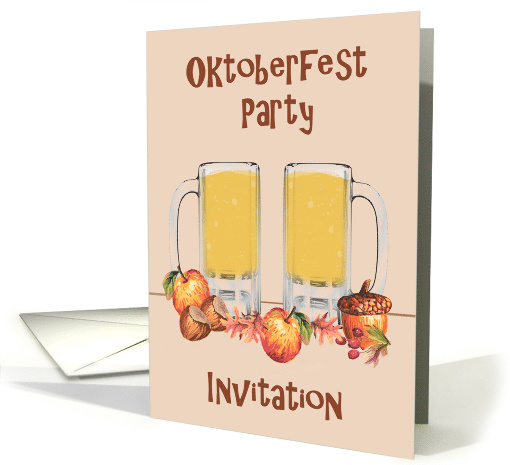 Oktoberfest Party Invitation Mugs of Beer card (1487892)
