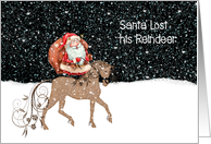 Santa Lost His Reindeer Christmas Card