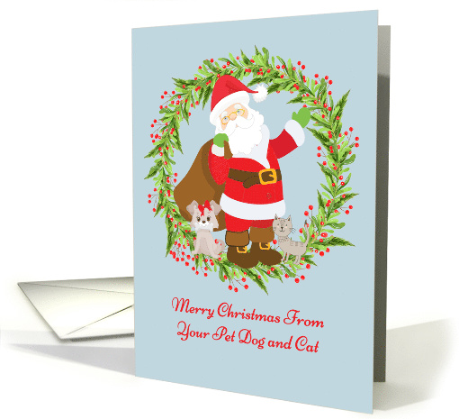 Christmas Greetings from Pet Dog and Cat card (1504552)