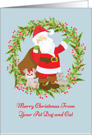 Christmas Greetings from Pet Dog and Cat card