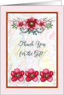 Thank You for Gift with Watercolor Flowers card