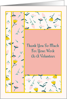 Thank You for Your Work as a Volunteer card