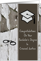 Bachelor’s Degree in Criminal Justice Handcuffs card