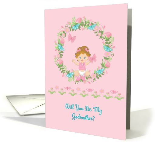 Godmother Request from a Baby Girl in Pink card (1517002)