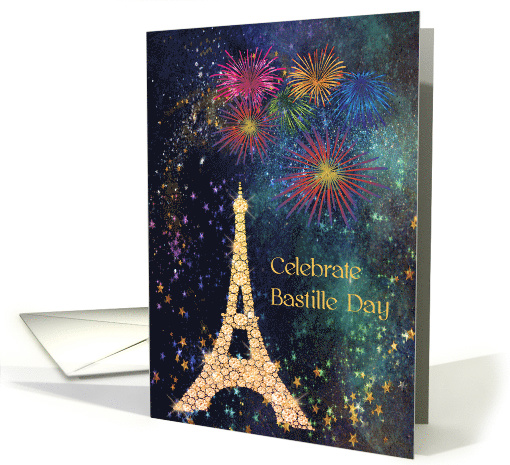 Bastille Day with Eiffel Tower & Fireworks card (1527084)