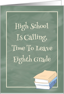 8th Grade Graduation in Green Slate with Books card