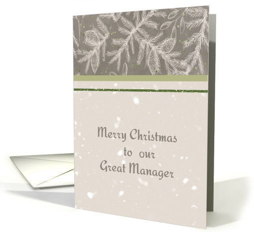 Christmas for your Great Manager Frosty Ferns card (1539670)