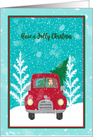 Christmas with Red Truck & Fresh Tree card