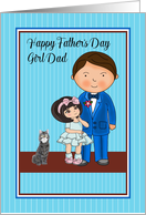 Fathers Day Girl Dad with Father and Young Girl card