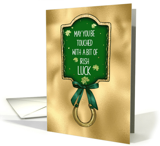 Irish Luck with Shamrocks a Sign and Horseshoe card (1722814)