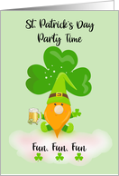 Fun St Patricks Day with Irish Gnome and Beer card