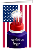 Birthday Card for USA July 4th Cake card