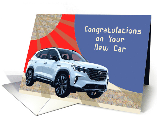 New Car Congratulations White Sedan Special Request card (1943638)
